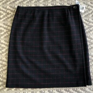Style & Co wool blend wrap skirt size 12 window pane pattern